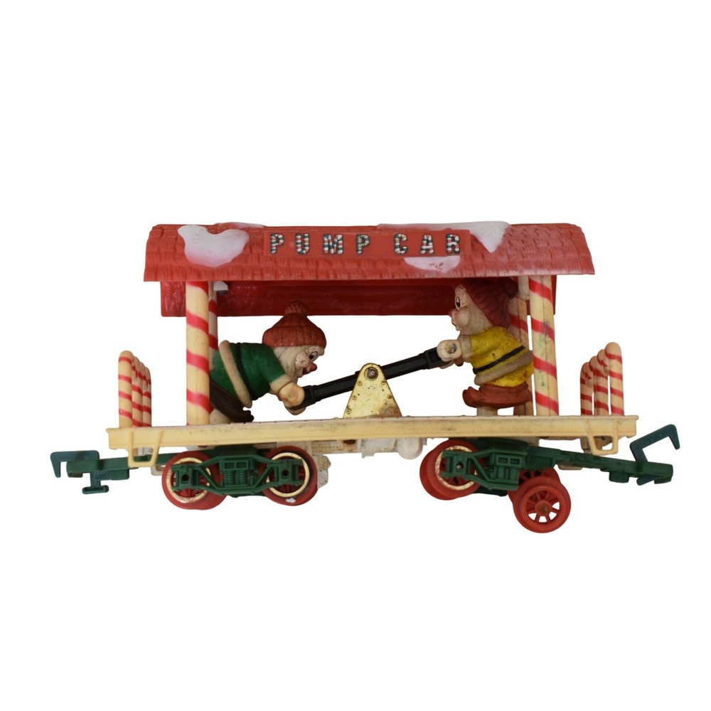 New Bright 1986 Pump‎ Car Train Accessory Two Gnomes Pushing See Saw